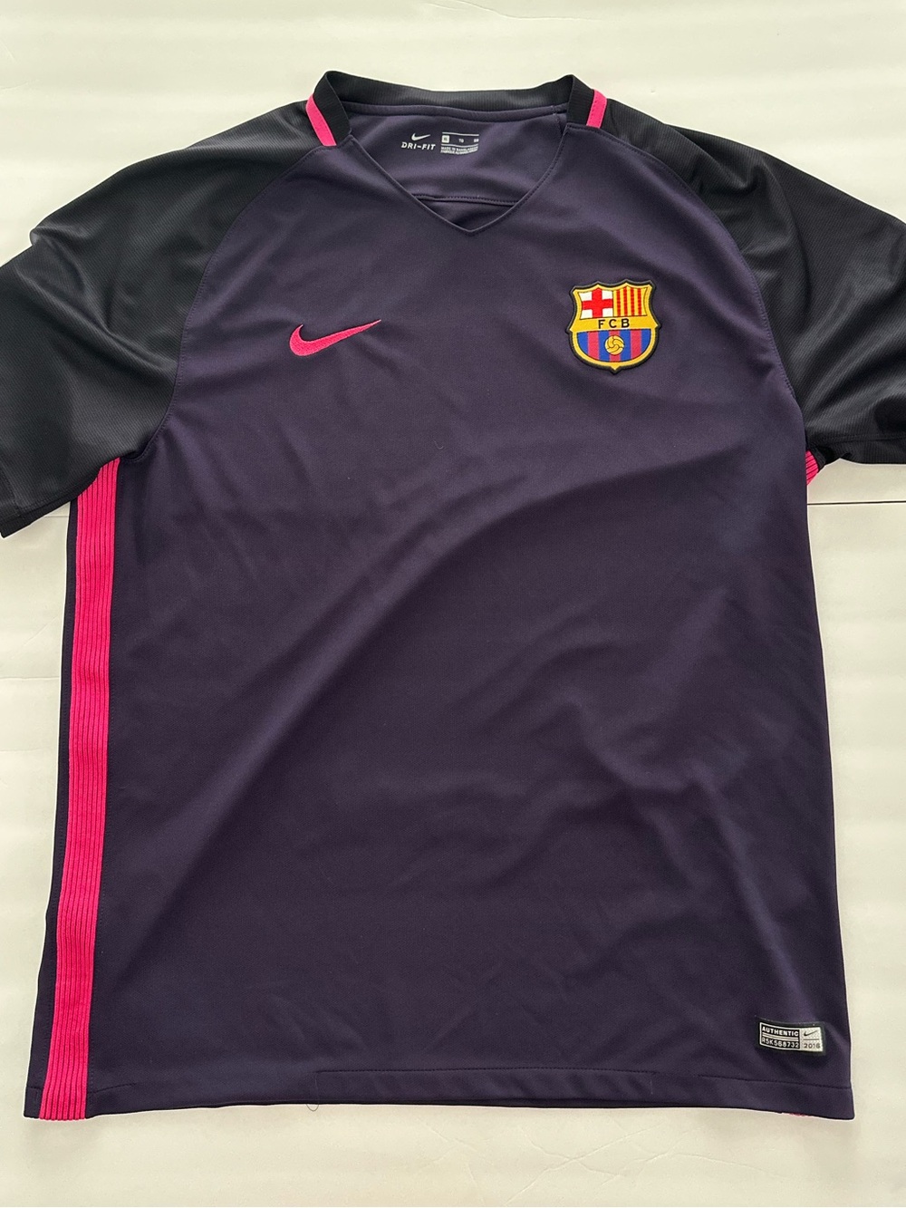 Nike FC Barcelona Purple, Black & Pink Short Sleeve Soccer Jersey